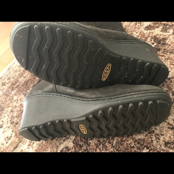 Keen leather knee high black platform wedge boots 7.5 - Picture 5 of 7